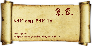 Náray Béla névjegykártya