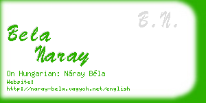 bela naray business card